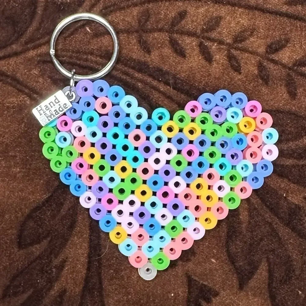 Handmade charm heart keychain multi color